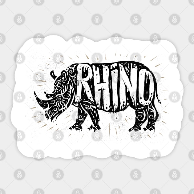 Rhino Tribe Sticker by pakowacz